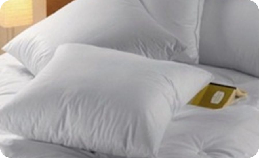 Oreillers antiacariens sur un lit